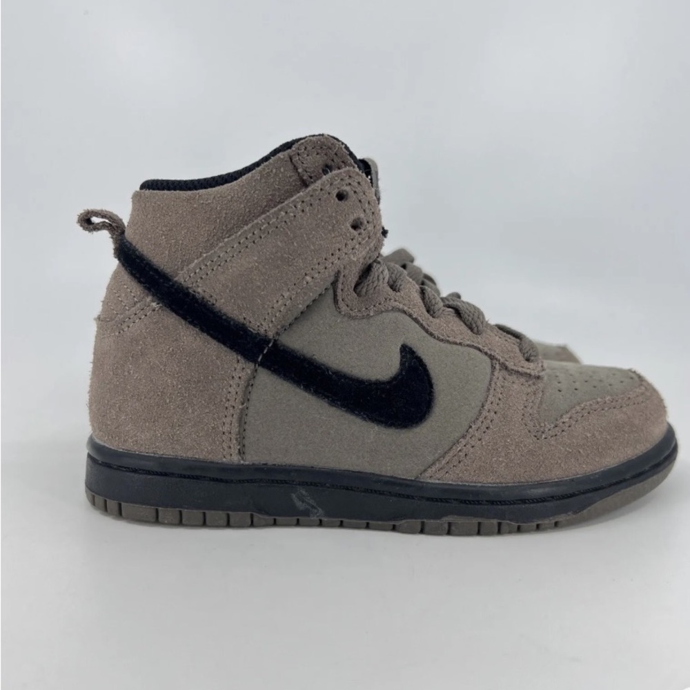 Nike Dunk High Top Sneaker Dark Mushroom Suede Kids Size 12C